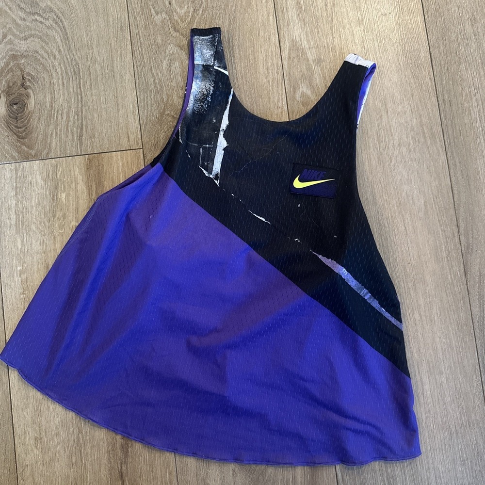 Nike Court Dri Fit NY Graphic 2-in-1 Tennis Tank Purple Black Womens Large XS